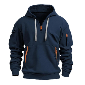 Sudadera con capucha personalizada de media cremallera para invierno, la mejor calidad, transpirable, ecológica, impermeable, para hombre, la más vendida en Pakistán, lo último. - Product Image 6