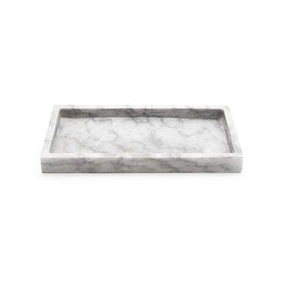 Plateau de service à thé et café de forme ronde au design antique de qualité créative avec poignées en métal plateau en marbre pour accessoires de table - Product Image 5