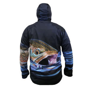 Camiseta de Manga Larga con Logotipo Personalizado para Exteriores, 100% Poliéster, Sublimación, UPF50+, Protección UV, Secado Rápido, Sudadera con Capucha para Hombre, Camisa de Pesca - Product Image 6