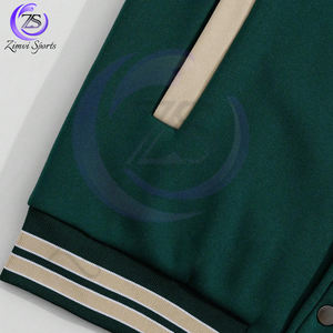 Confortable Unique Lettre Graphique Rayé Garniture Couleur Bloc Rave Avec Taille Personnalisée Logo Conception Collège Baseball Varsity Vestes - Product Image 4