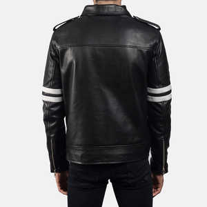 Chaqueta de cuero negro de manga larga para hombre con servicio OEM de mejor diseño 2025, chaqueta de nuevo artículo para invierno hecha en Pakistán - Product Image 3