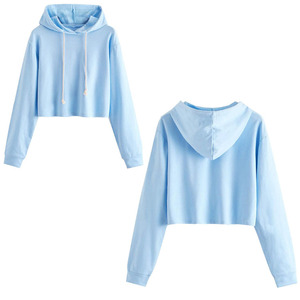 Sudadera Corta de Punto Cómoda y Ajustada, 100% Algodón, para Mujer, Cuello Redondo, Estilo Casual, Colores Sólidos, para Primavera - Product Image 3