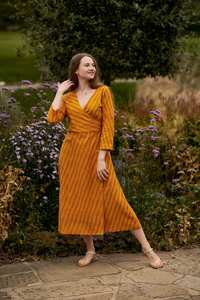 Vestido Bohemio Gauri, Algodón Puro, Tejido a Mano, Ikat, Cintura Ajustable - Product Image 5