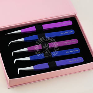 Pinzas para Extensión de Pestañas de 90 Grados, Diseño Nuevo, Punta de Fibra Recta para Aislamiento, Precisión, Antideslizantes - Product Image 1