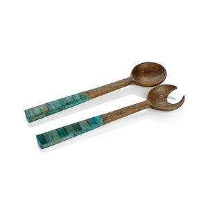 Cuchara de madera de Acacia y mango de resina para servir alimentos, accesorios de cocina, cuchara para servir y espátula, 2022 - Product Image 1