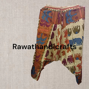 Pantalones de elefante afgano de algodón de verano para mujer, pantalones bombachos holgados, decoración elástica, ropa de calle, pantalones para correr, monos - Product Image 1