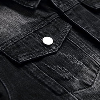 Veste en jean vintage pour homme, automne-hiver, effet délavé, personnalisable, haute qualité, streetwear, décontractée, broderie, coupe-vent