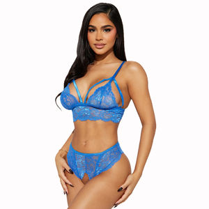 Setelan lingerie seksi wanita, setelan lingerie wanita seksi merah muda isi 2 potong - Product Image 4