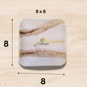 Assiettes jetables écologiques de 8 pouces en feuilles de palmier, vaisselle biodégradable compostable et résistante, réutilisable pour les événements et les fêtes - Product Image 1
