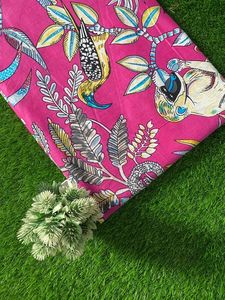 Albornoz de algodón orgánico para mujer caftán hecho a mano estampado de animales Swing Art Vestido de punto excelente visibilidad para correr - Product Image 2