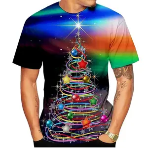 2023 nuovo Design Unisex vendita calda 3D natale t-shirt stampa digitale moda Casual uomo/donna t-shirt