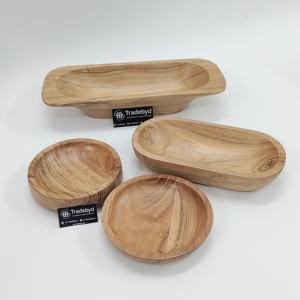 Wooden <b>Candle</b> Bowl in Round <b>Shape</b> in Mango Wood for Home Hotel and Restaurant Decoration by tradebyd - Product Image 4