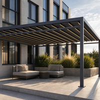 Pergola pliante rétractable en aluminium, auvent imperméable résistant au vent pour patio, jardin, villa, cour, terrasse