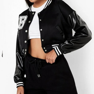 Veste universitaire pour femme de haute qualité, personnalisée, broderie chenille, tricotée, rembourrée en coton, style baseball, doublure en satin - Product Image 3