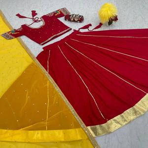 Último diseñador Faux Georgette bordado secuencia trabajo Lehenga Choli por FabZone - Product Image 4