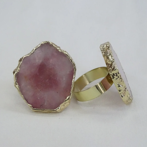 Anillo para servilletas de Hotel, estrella de piedra, hebilla para servilletas, Diseño Popular Europeo, hoja de ágata chapada - Product Image 2