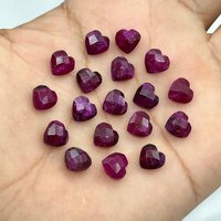 Pierre précieuse en rubis rouge taille cœur 10 mm, pierre sculptée en vrac pour la fabrication de bijoux, fournisseur de pierres précieuses en gros