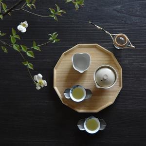 Plateau de service à biscuits et thé en bois polygone de style nouveau plateau en bois de service à usage intérieur et extérieur du producteur de premier plan - Product Image 4