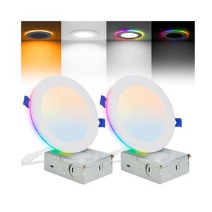 Plafonnier LED RGB + 5CCT 18 + 3W PC + PS Design moderne personnalisé 2700K-6000K Installation encastrée réglable pour ateliers - Product Image 2