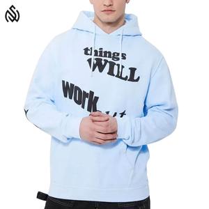 Marque de distributeur personnalisée longueur normale sweat à capuche léger à impression bouffante pour hommes entièrement personnalisé logo hommes sweats à capuche à impression bouffante - Product Image 1