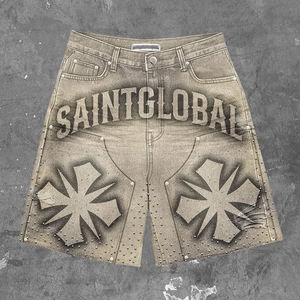 Ensemble de t-shirt et veste décontracté en deux pièces respirant imprimé DTG, taille plus, style hip-hop, tissu en molleton - Product Image 5