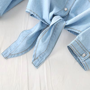 Camisa Vaquera a Cuadros de Corte Regular para Mujer, Estilo Casual Vintage para Uso Diario, Transpirable, Diseño Simple para Todas las Temporadas - Product Image 4