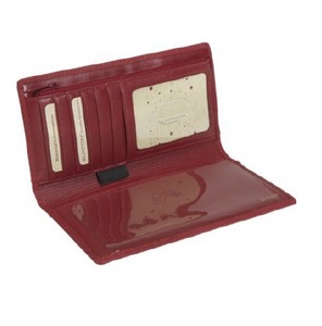 Portefeuille chéquier unisexe en cuir PU avec pochette pour cartes et fenêtre d'identification transparente RFID souple avec logo longue longueur - Product Image 2