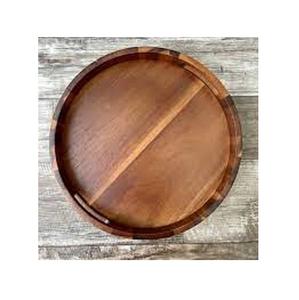 Bandeja de servicio de madera de acacia para hotel en casa de alta calidad al por mayor con asas de metal para café, bebida, aperitivos y desayuno - Product Image 6