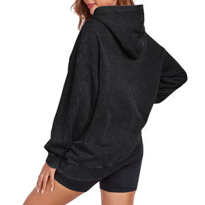 Sudadera Extra Grande de Estilo Vintage con Lavado Ácido, 400GSM, Hombros Caídos, Bolsillos Tipo Canguro, OEM, para Mujer, Uso Diario - Product Image 2