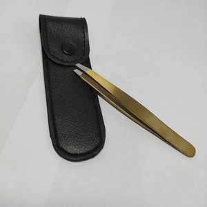 Ensemble de pinces à épiler professionnelles de luxe en acier inoxydable doré arc-en-ciel personnalisées, pinces à épiler de précision pour l'épilation, pointe inclinée - Product Image 3