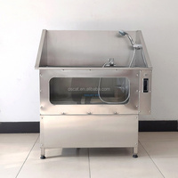 Baignoire de toilettage pour animaux OSCAT en acier inoxydable, avec tube de lavage à bulles SPA et boucle de fixation vétérinaire, équipement pour salons de beauté pour chats et chiens