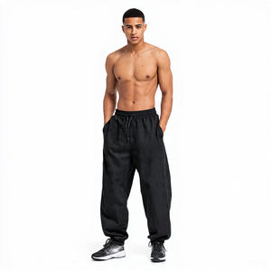 กางเกงวอร์มขายาวทรงหลวมสำหรับผู้ชาย ออกกำลังกาย ฟิตเนส ใส่เป็นชุดนอน กางเกงวิ่งจ๊อกกิ้ง ผ้าหนา 450 GSM - Product Image 4