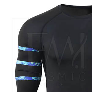 2025 último diseño hombres Rash Guard Color sólido Spandex/poliéster hombres manga larga superventas Rash Guard para ropa deportiva - Product Image 6