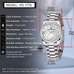 PAGANI DESIGN 1776 nouveau avec perceuse <span class=keywords><strong>montre</strong></span> de luxe femmes Quartz acier inoxydable saphir diamant montres <span class=keywords><strong>100M</strong></span> <span class=keywords><strong>étanche</strong></span> dame <span class=keywords><strong>montre</strong></span> - Product Image 5