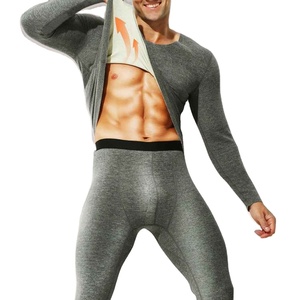 Vente en gros de collants de couche de base épais et extensibles 100% coton personnalisés pour l'hiver pour hommes - Product Image 3