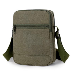 Sac à bandoulière unisexe de forme carrée Mini sac à main de voyage en toile légère de créateur avec sangle réglable Toile tendance étanche - Product Image 3