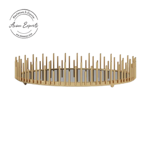 Plateau miroir décoratif en métal de luxe avec design de branche complexe idéal pour l'affichage de la vanité de la pièce maîtresse et la décoration festive - Product Image 3