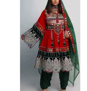 Vestidos tradicionales afganos de seda hechos a mano de 3 piezas para mujer de la mejor calidad para fiesta Precios baratos y al por mayor 2025 - Product Image 6