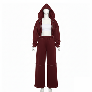 Ensemble de survêtement décontracté à capuche doux de haute qualité en gros, vêtements de yoga pour femmes, logo personnalisé, vêtements de sport de fitness, surdimensionné, course à pied - Product Image 5