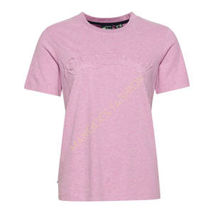 Camiseta de lona de algodón personalizada de calidad superior estampado en relieve Camiseta de manga corta Vintage de estilo Formal para mujer cómoda - Product Image 1