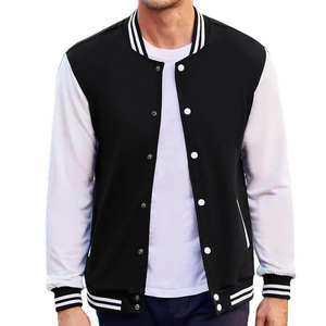 Dernière conception personnalisée noir 100% coton veste universitaire hommes fermeture à glissière avant logo poches hiver bombardier - Product Image 1