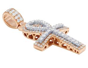 Pendentif Croix Ankh Moissanite Glacé Argent Sterling 925 Plaqué Rhodium Clarté VVS1-VVS2 Bijoux Hip Hop Chrétien pour Hommes Femmes - Product Image 2