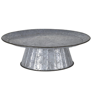 Finest Quality Galvanized Metal Serving <b>Tray</b> With Loop Handle Farmhouse Style 2 Tier Display Stand For Kitchen Or Events On Sale - Product Image 3