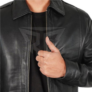 Chaqueta de cuero de piel de vaca para hombre con cuello levantado de invierno 2023 estilo callejero opciones de talla grande directo de fábrica - Product Image 6