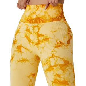 Mallas de Yoga de cintura alta transpirables con logotipo personalizado 2023 para mujer, ropa de gimnasio sin costuras de malla para Fitness - Product Image 1