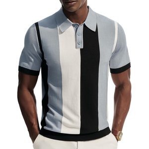 Chemises polo pour hommes à manches longues personnalisables pour le printemps/été, tissu jersey respirant avec motif uni à col montant - Product Image 1
