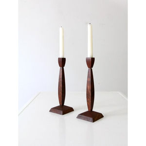 Ensemble de 3 bougeoirs décoratifs en bois Chandelier de qualité exclusive Chandelier en bois de teck pour les fêtes de mariage Photophore - Product Image 4