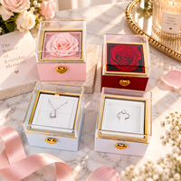 Boîte à bague surprise AYOYO de haute qualité, boîte cadeau à ouverture automatique, boîte cadeau rose, rose éternelle, cadeau pour la Saint-Valentin