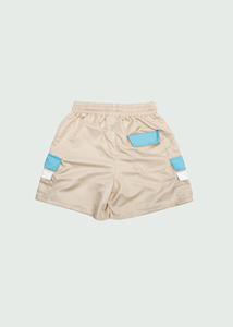 Bright Yellow Embroidered Woven Polyester/Cotton Sports Swim Shorts Men Elastic Waist <b>Drawstring</b> Quick Dry OEM Custom - Product Image 5