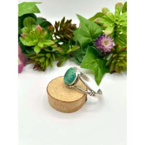 Navajo-Made Kingman Turquoise & Sterling <b>Silver</b> <b>Cuff</b> <b>Bracelet</b> Highgrade Cultural Collectible Jewelry - Product Image 4